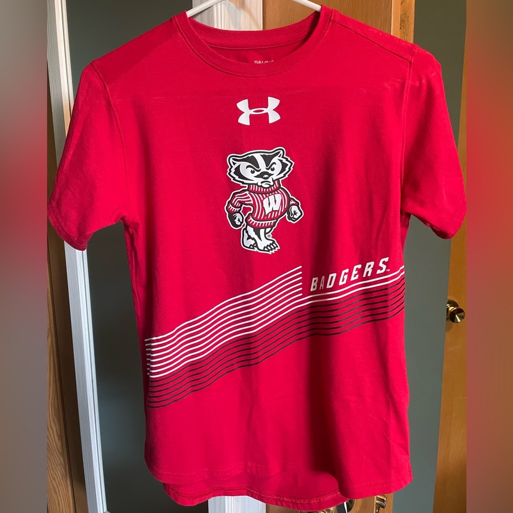 Under Armour Red Badgers Graphic Tee